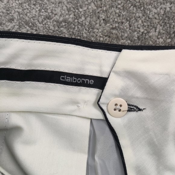 Men's Liz Claiborne Striped Wool Trousers - Size 40R W34 - Picture 9 of 12